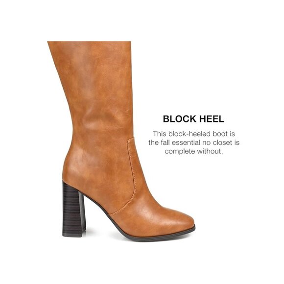 NiB Journee Women's Karima Wide Calf Tall Boots Cognac Size 8 M WC $99 RY1300 - Picture 3 of 4
